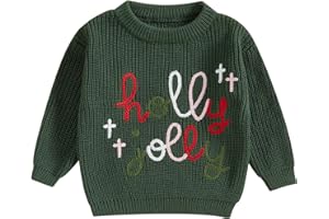 Nokpsedcb Baby Girl Boy Cute Gingerbread Man Embroidery Long Sleeve Oversized Sweater Newborn Infant Christmas Outfits