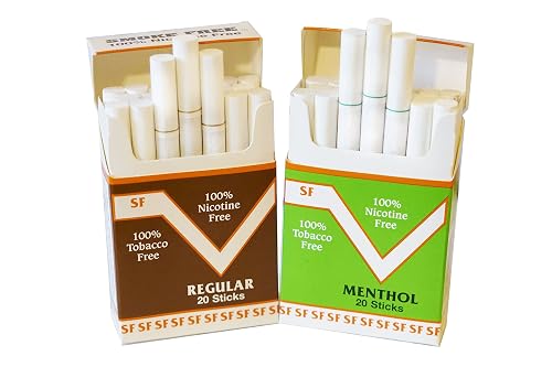 free tobacco cigarettes Smoke Free Herbal Cocoa Cigarettes - Two Pack - 100% Tobacco & Nicotine Free  - Non-Addictive Tobacco Substitute - Premium Regular & Menthol Flavor (40  Sticks) in Dubai - UAE