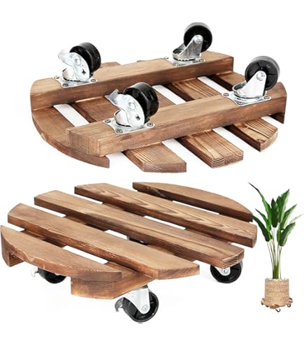 Carrito Para Plantas Soporte Para Plantas De Madera Con Ruedas Rodillo Redondo Para Plantas De 30