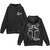 Lytiarul Christian Graphic Hoodies for Women God Bible Verse Oversized Cross Bow Hoodie Religious Acid Wash Sweatshirts Tops