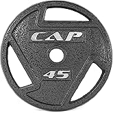 CAP Olympic 2-Inch Weight Plates, Cast Iron &amp; Rubber Coated