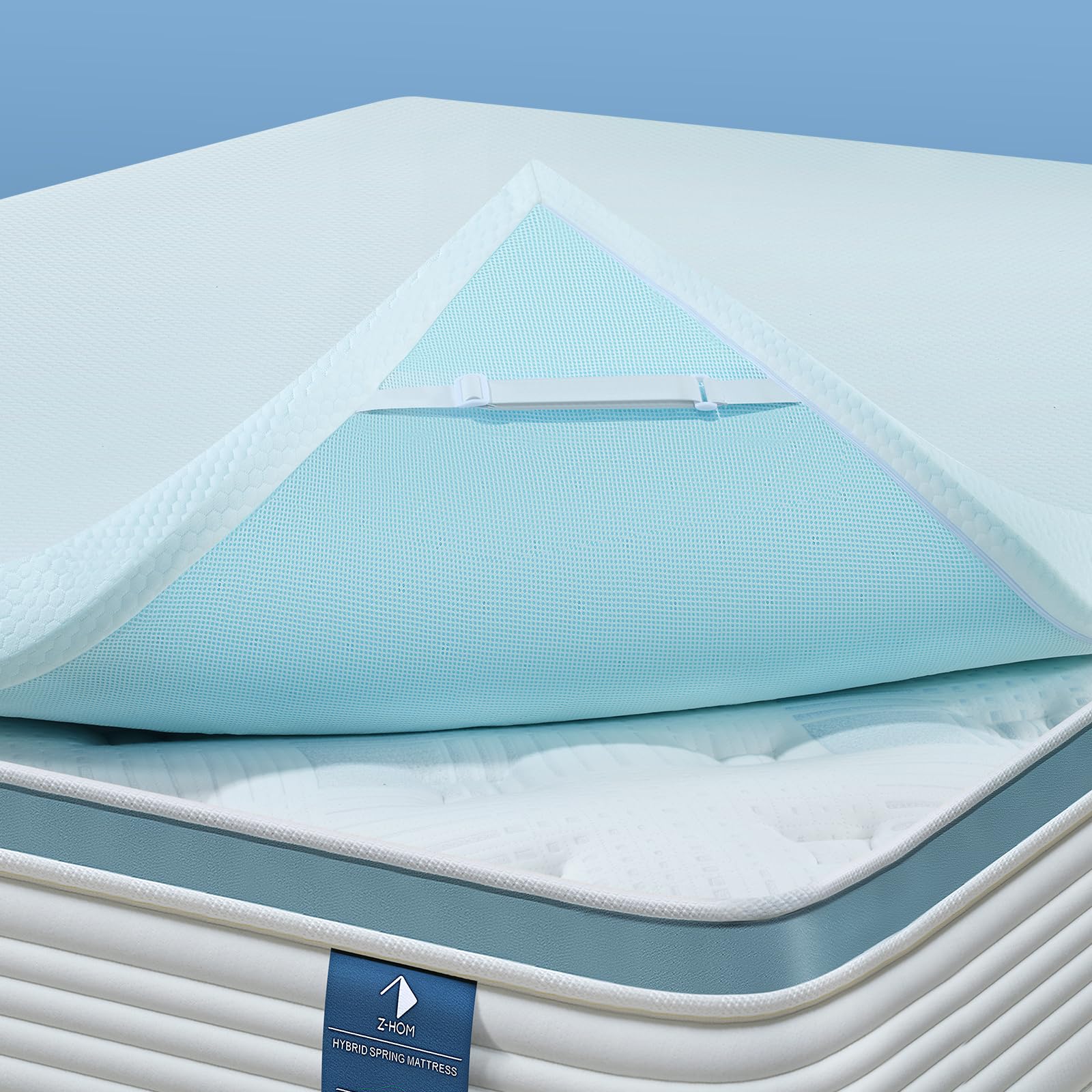 Photo 1 of 3 Inch King Size Memory Foam Mattress Topper, Cooling Gel Bed Topper with Premium Removable Skin-Friendly Non-Slip Cover, High Density Ventilated Mattress Pad CertiPUR-US & Oeko-Tex Certified, White