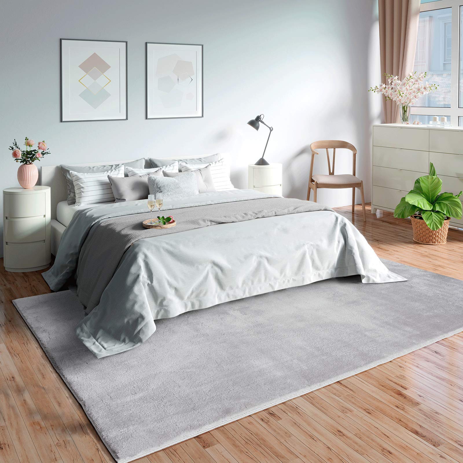 Mias Teppiche Olivia Living room/bedroom rug - washable - 60x110 cm, Grey