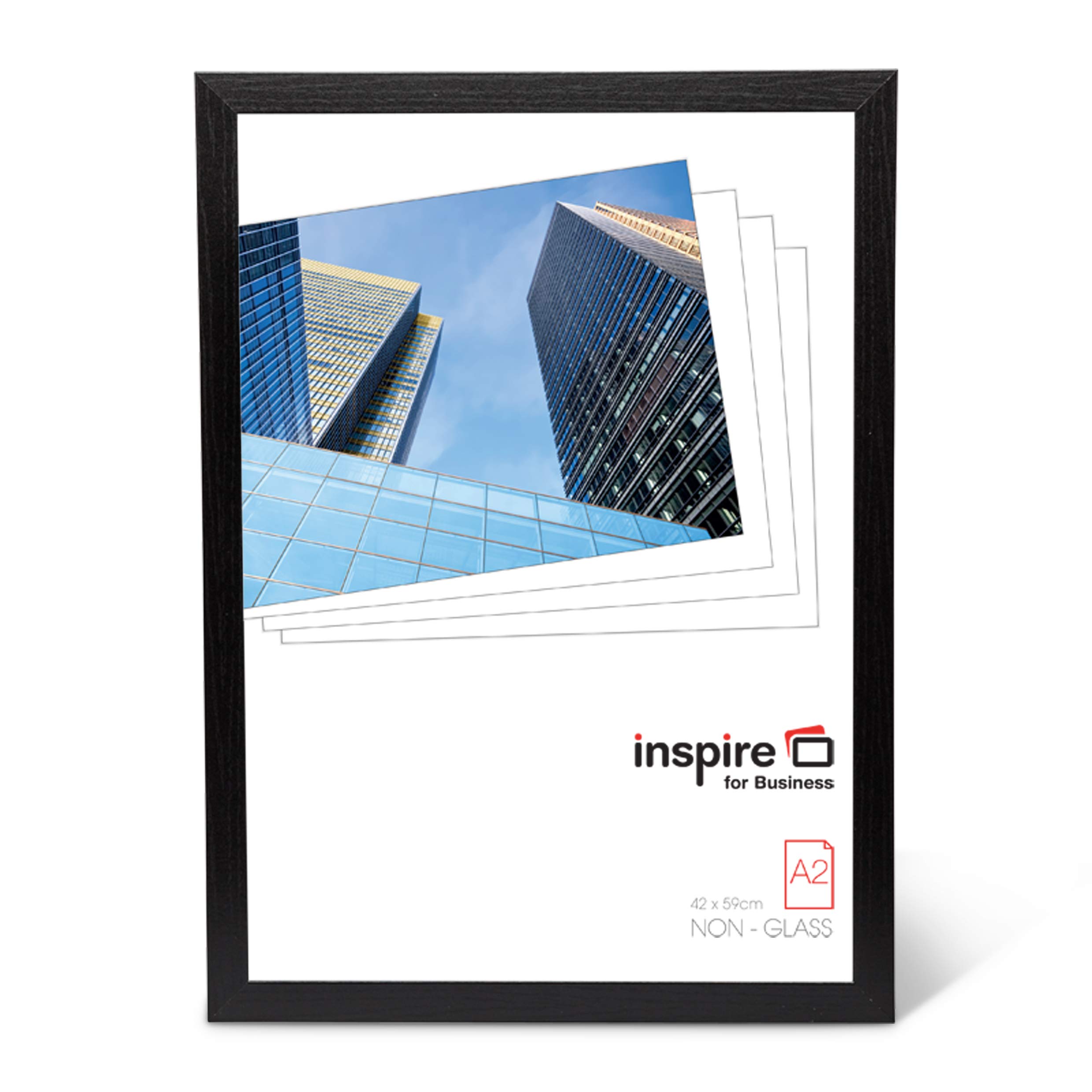 Hampton Frames SORBONNE A2 (42x59cm) Black Picture Poster Photo Frame Acrylic (Non-Glass) SOR4259BLK