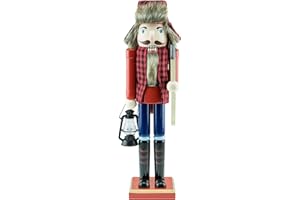 Clever Creations Lumberjack 15 Inch Traditional Wooden Nutcracker, Festive Christmas Décor for Shelves and Tables