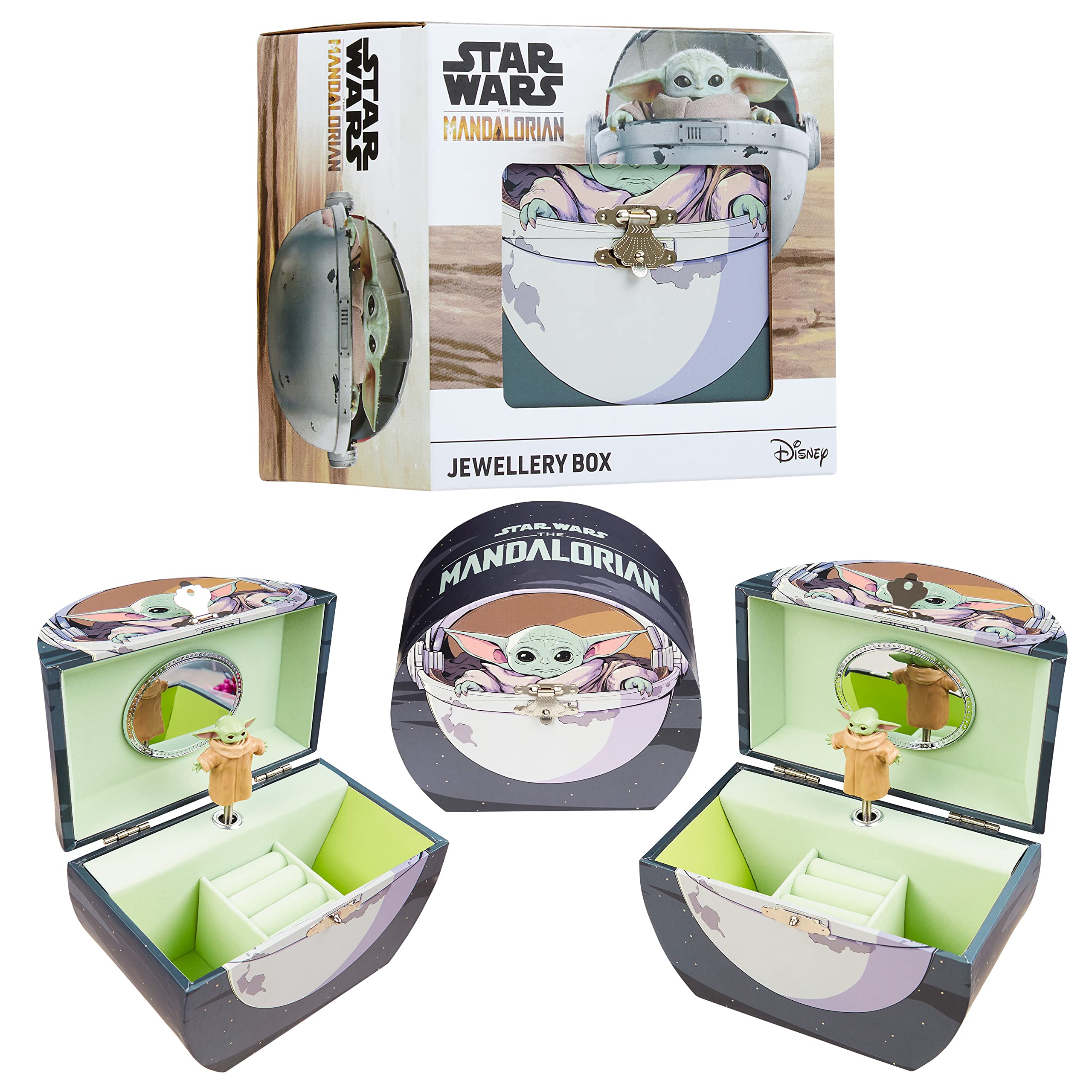 Disney The Mandalorian Musical Jewellery Box for Girls, Baby Yoda Gifts