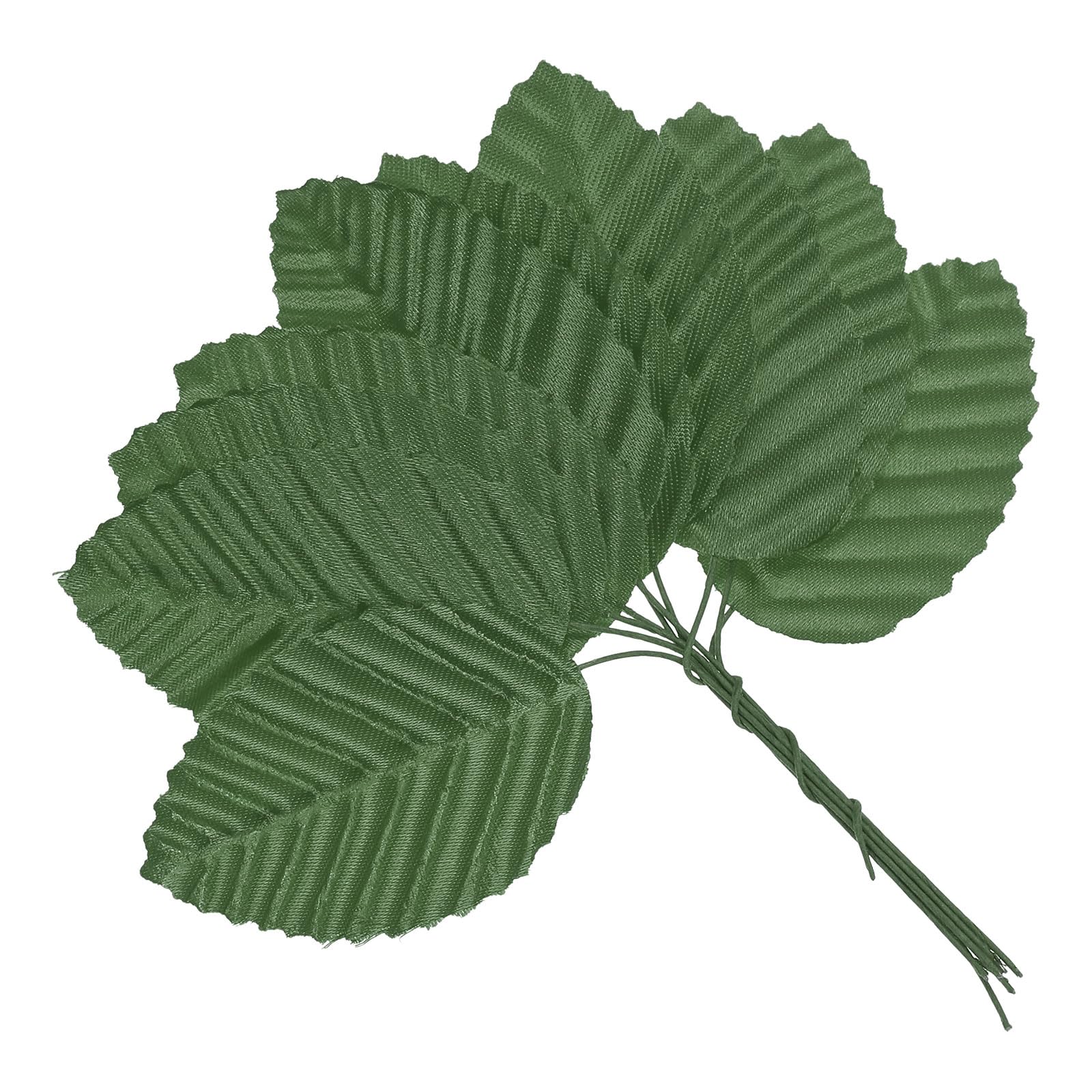 PATIKIL 4.3" Artificial Silk Leaf, 200 Pcs Artificial Leaves Stems Fake Leaves Bulk Fake Rose Wire Crafts Leaves for Home Office Decor, Dark Green