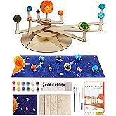 Nine Planets DIY Solar System Model for Kids - Complete Solar System Kit for Kids 8+ Years Old - Includes Wood Model & Puzzle with Fact Cards - Science Kits for 8-12 Years Old