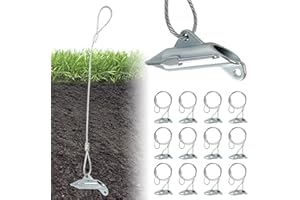 Noliven 12Pcs Heavy Duty Ground Anchors, 31" Carbon Steel Duckbill Earth Anchors, Cable Ground Anchors for High Winds Suitabl