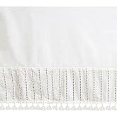 Crane Baby Wrap Around Bed Skirt for Crib, Cotton Crib Skirt for Boy's and Girl's Nursery, White, 28&rdquo;w x 52&rdquo;h x 16&rdquo;d