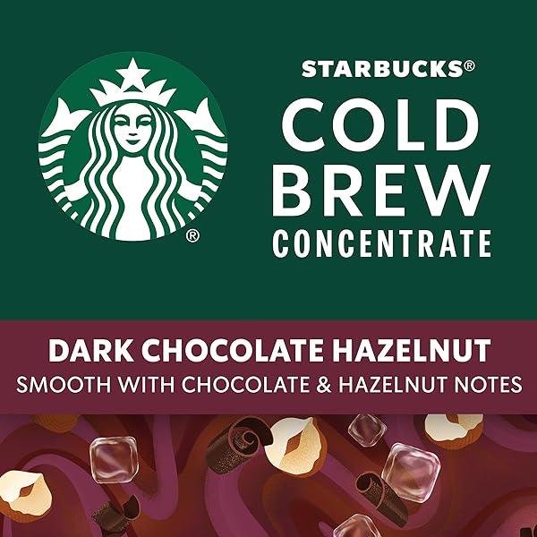 STARBUCKS COLD BREW COFFEE CONCENTRATE, DARK CHOCOLATE HAZELNUT FLAVORED ICED COFFEE, 32 FL OZ