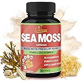 Organic Cadane Irish Sea Moss Extract Capsules - Supports Immune System & Overall Health - 90Capsules