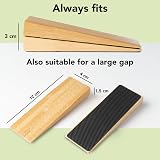 BAM BOO BOX Bamboo Door Stoppers Non-Slip Rubber Base Set of 2 Wooden Door view 4