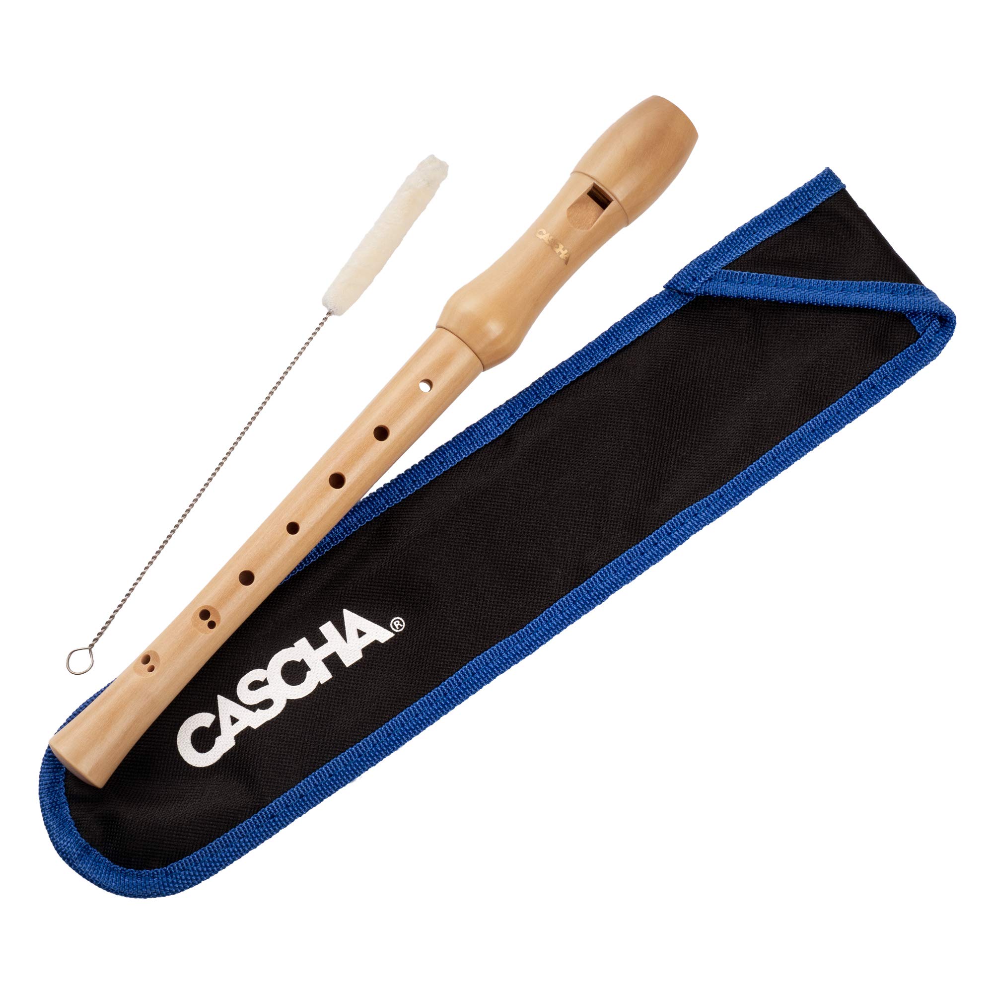 CASCHA Maple Wooden Recorder - Baroque Fingering - C Soprano - Beginner & Children 6+ - Includes Case, Wiper, Grease & Chart
