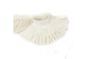 BEL AVENIR Lace Chainette Fringe Trim Polyester Tassel Trim with Hand Knitting for Home Accessories DIY Decoration (Ivory, 13.7 Yard x 2 Inches)