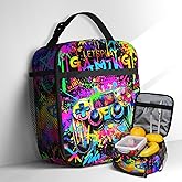 Wsotce Kids Lunch Bag Video Game Lunch Box For Boys Insulated Graffiti Gamepad Lunch Boxes Reusable Portable Cool Gaming Lunchbox For Kids Teens Picnic Travel Back to School Gifts