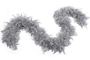 FLYDREAMFEATHERS 100 Gram 2 Yard Long Chandelle Feather Boa over 10 Colors, Great for Party, Wedding, Costume