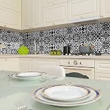 Hode Tile Stickers 50pc 15x15cm Moroccan Black White Self Adhesive Vinyl view 5