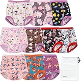 EZ Moms 10 Packs High Waist Potty Training Underwear for Girls Double Absorption Potty Training Pants 4T-5T Waterproof High Waist Toddler Underwear Girls 4T Kid Confident Pee Pants with a Laundry Bag