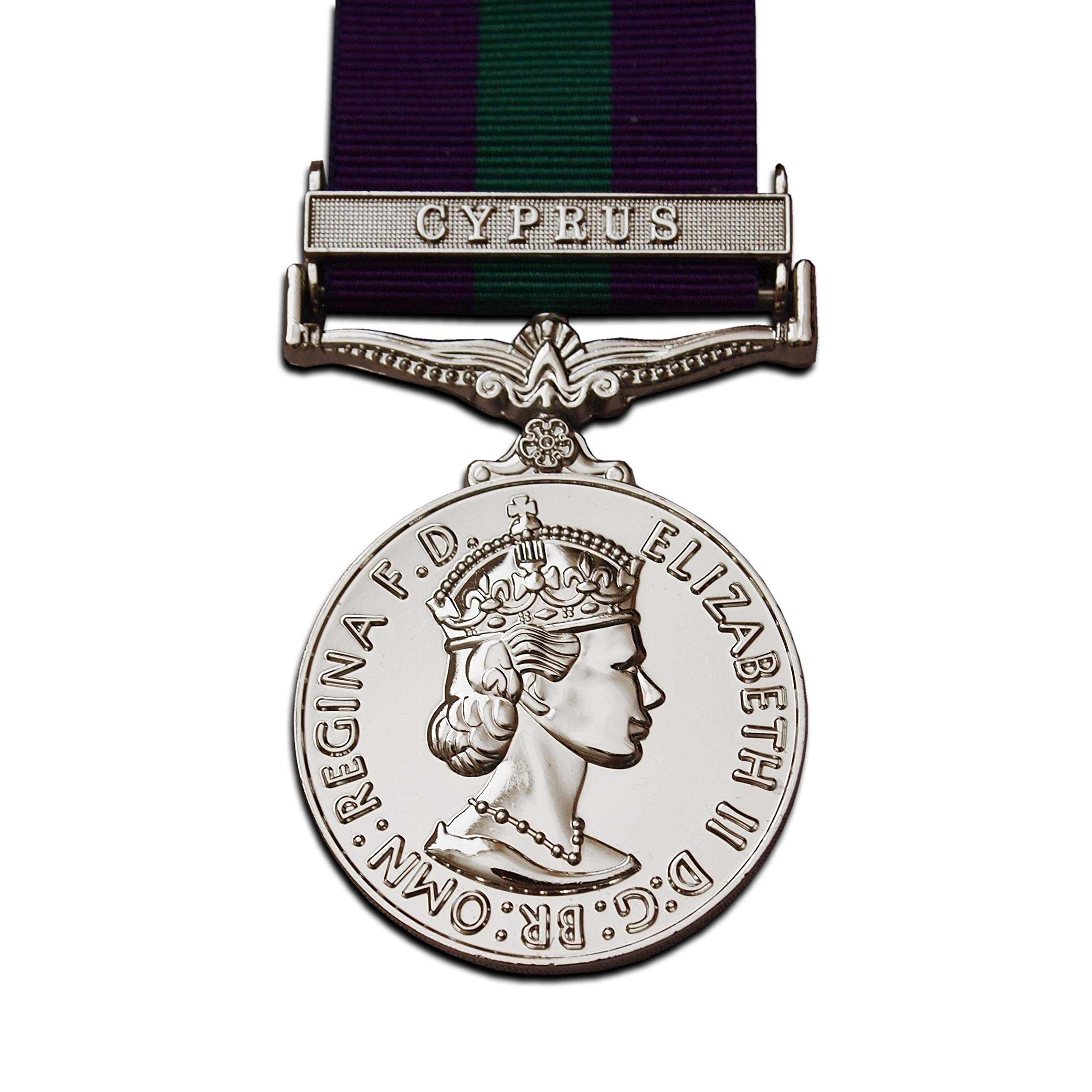 Trikoty General Service Medal with Cyprus Clasp Full Size GSM 1918-62 ER II REPRO Military