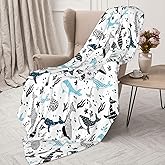 Whales Throw Blanket Sharks Lightweight Warm Flannel Fleece Blankets Cozy Soft Air Conditioning Blanket Gifts for Women Men Girls Boys 50"x40"