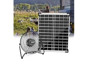 Fanspex 8" Solar Fan, 20W Solar Panel Powered Fan Kit for Outdoor Cooling 7/24 Use, High Velocity Portable Floor Fan for Outside Chicken Coop, Small Greenhouse, Dog House, 2-Speeds, 40dB Low Noise