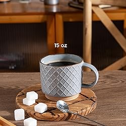 GBHOME 15OZ Stackable Coffee Mugs, Ceramic Coffee