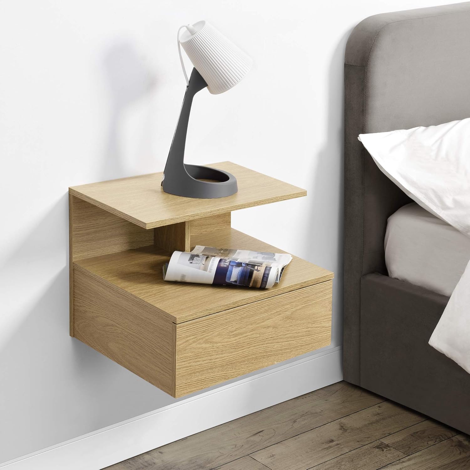 en.casa Estante con cajón para Pared 40 x 35 x 31 cm Balda Flotante