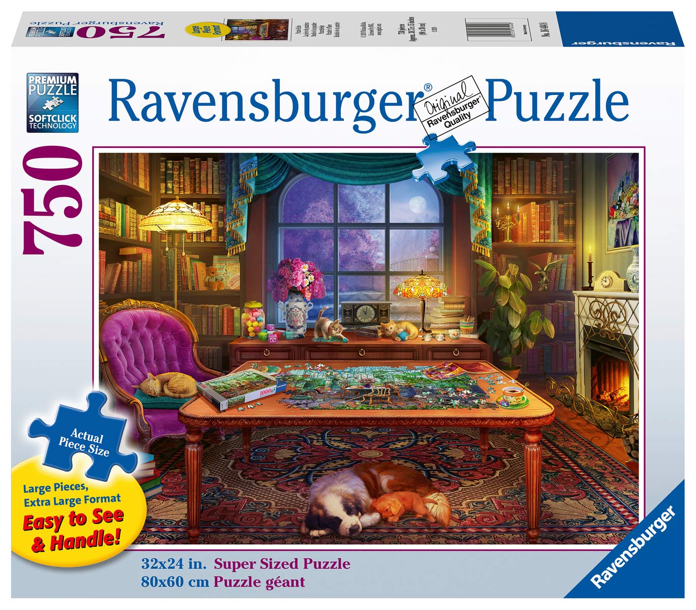 Ravensburger Cozy Series: Puzzler's Place | 750 Piece Large Format Jigsaw Puzzle | Unique, Interlocking Pieces | Softclick Technology Ideal Gift for Kids & Adults