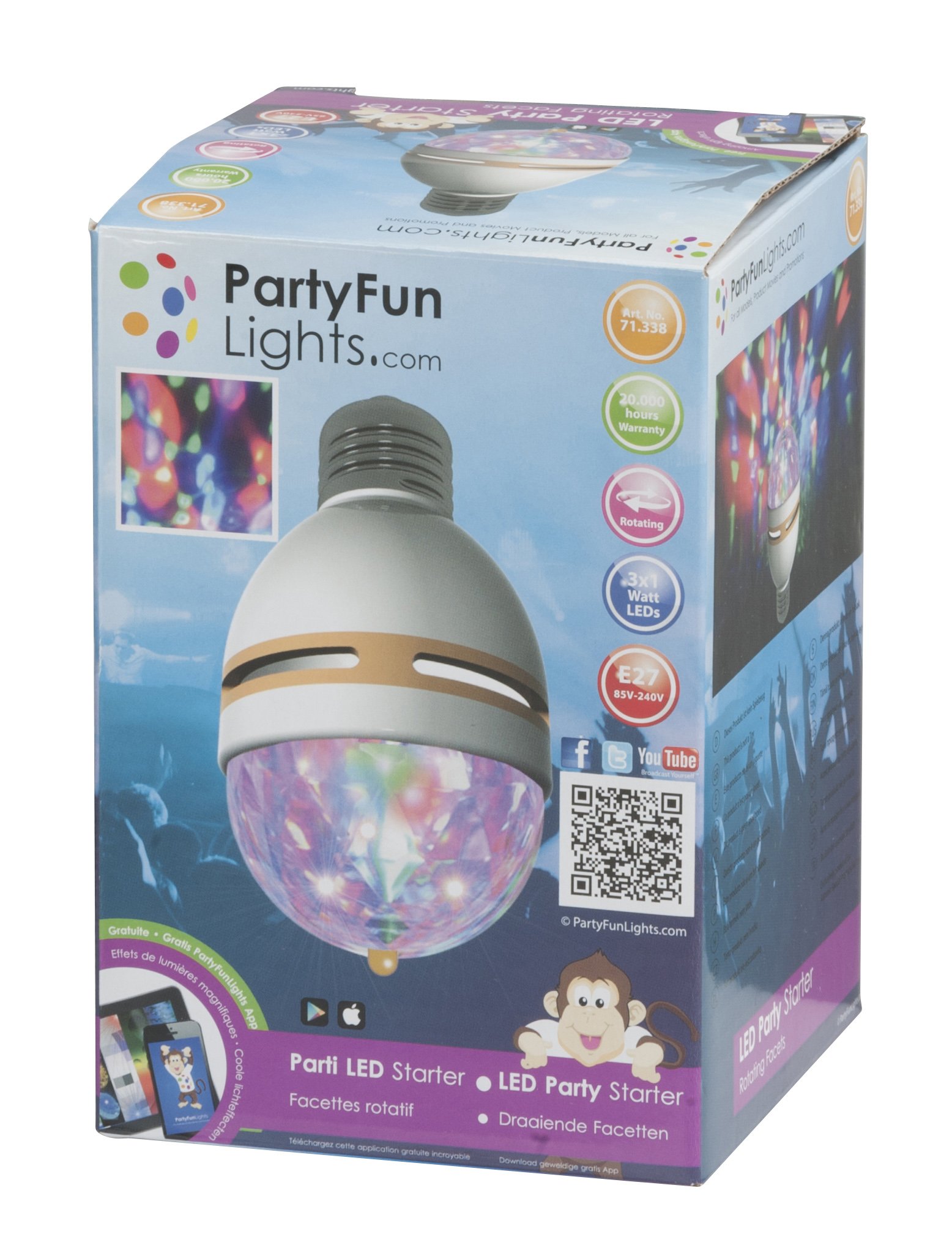 partyfunlights 86383 Party Light LED 260 V 6 x 6 x 12.8 cm