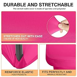 2 Pack 6 Feet Fuchsia Spandex Tablecloth for