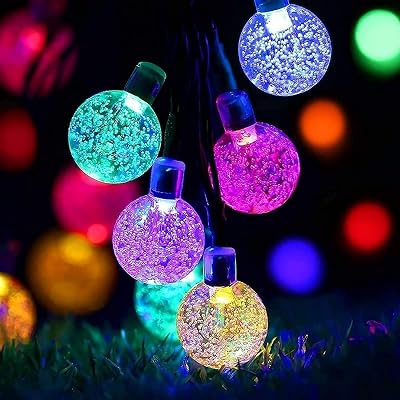 Lezonic Solar Fairy Lights 50 LED 7M Outdoor IP65 8 Modes Multi-Coloured
