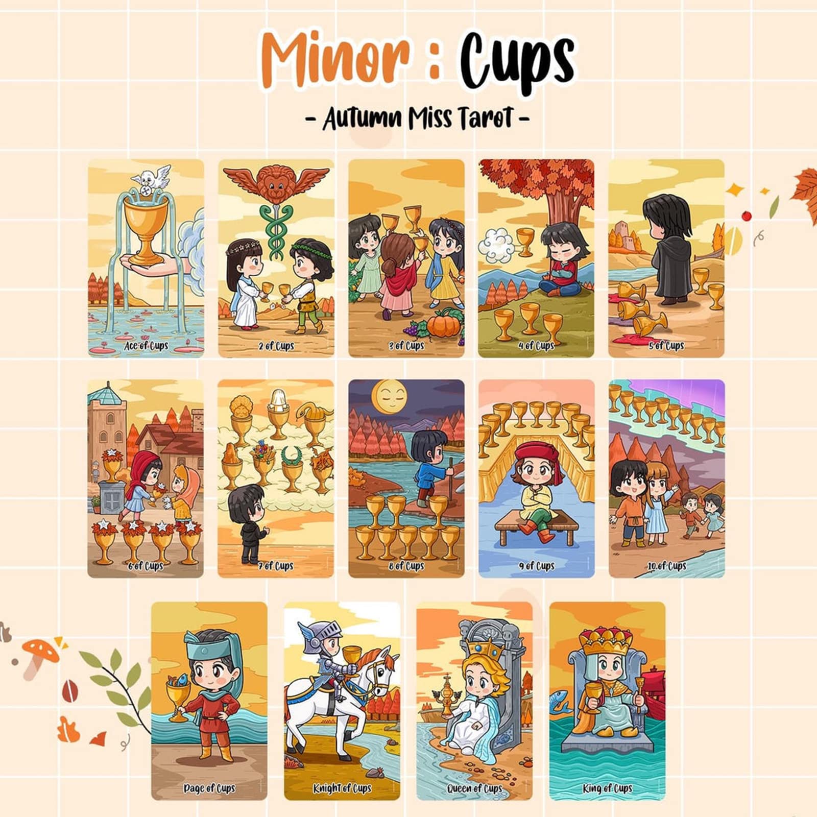 mrdiyshisha Autumn Miss Tarot Deck - Fall Tarot in The Four Seasons Tarot Series, 78 Standard Tarot Cards with Guidebook for Beginners (4.75