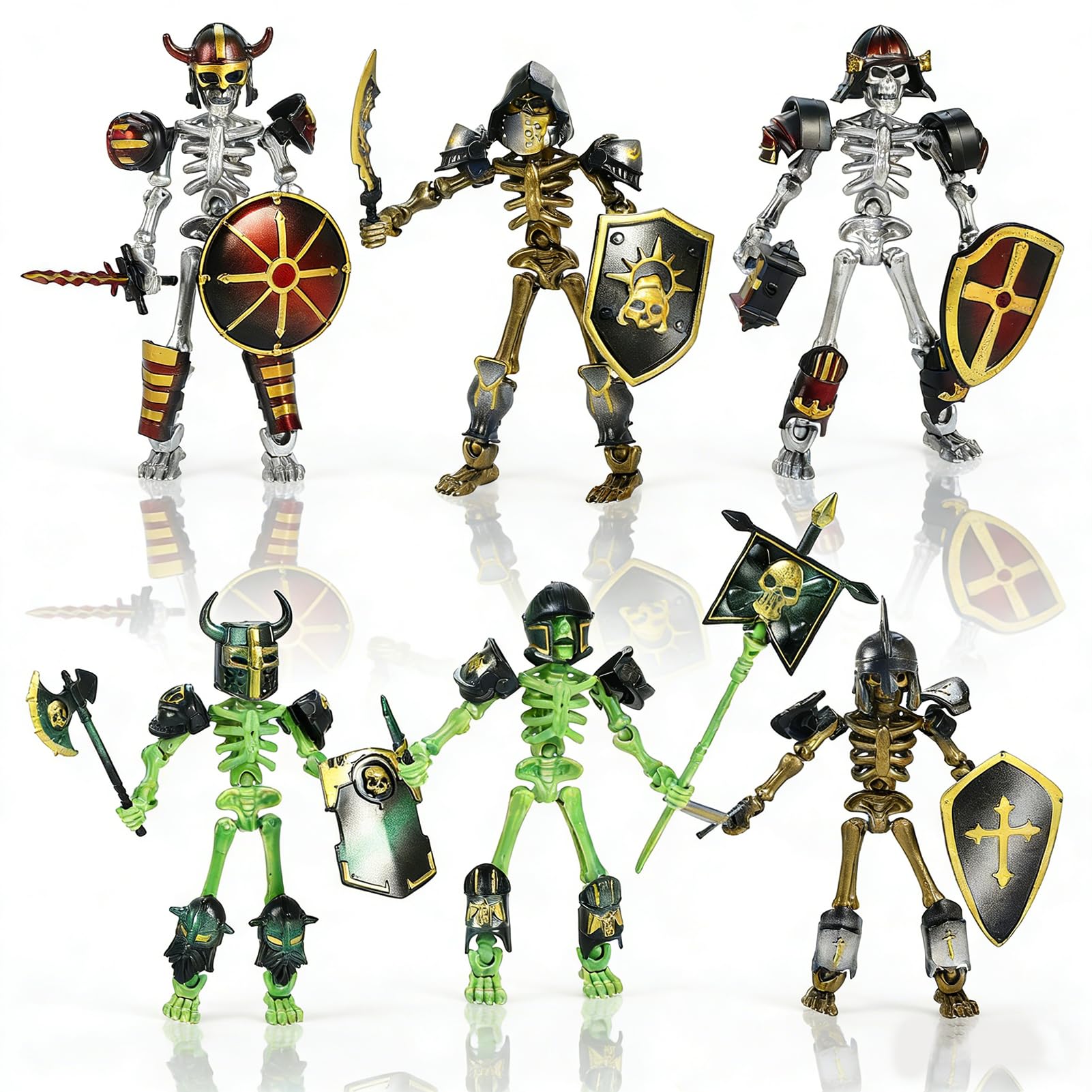 ChainnForces 6sets T13 Action Figure Set, Titan 13 3D Printed Multi-Jointed, Strong and durable Multi Movable Joints Toys, for Game Lovers Toys Gift or Birthday Present