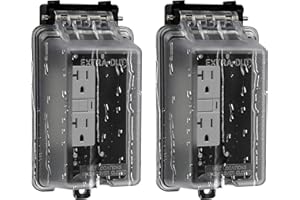 TG Outdoor Outlet Cover Extra-Duty in-Use Weatherproof Outdoor Decorator/GFCI Receptacle Outlets, Weatherproof Enclosure, 1-G