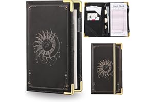 FRUOBEYLA Server Book, Waitress Book Waiter Server Books for Waitress Waiter with Money Zipper Pocket Black Serving Book Guest Check Books for Servers