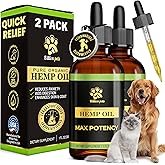 Billion Pets - Hemp Oil for Dogs and Cats - Helps with Anxiety, Pain, Stress, Sleep, Arthritis, Seizures Relief - Hip and Joint Support - Calming Drops