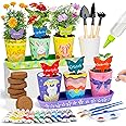 RGBDOT Kids Gardening Set Paint and Plant Stoneware Flower Growing Kit with 6 Pots and Gardening Tools Arts and Crafts for Kids Ages 8-12 Best Children’s Day Gift for Girls Boys Ages 5 6 7 8 9 10