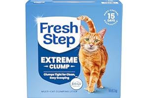 Fresh Step Extreme Multi Cat Clumping Litter with Febreze Freshness, Low Dust, Odor Control with Ammonia Block Tech, Compatible in Automatic Litter Boxes, 14 lb. Box
