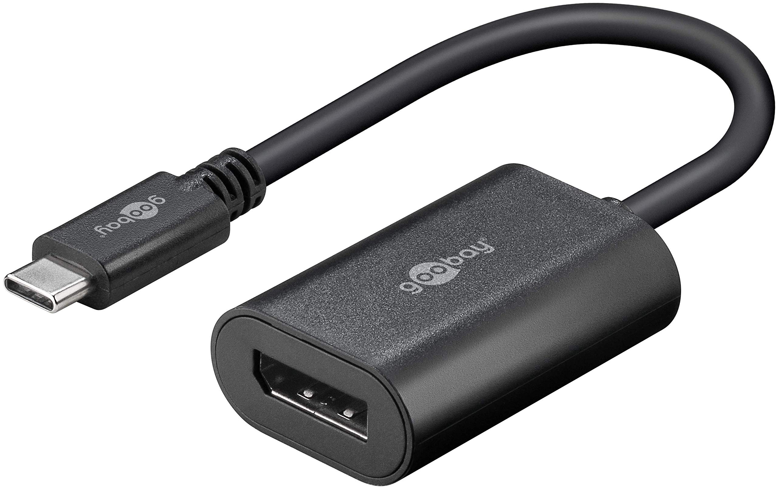 Goobay 38530 USB-C DP Adapter, 4k, 60 Hz, Black