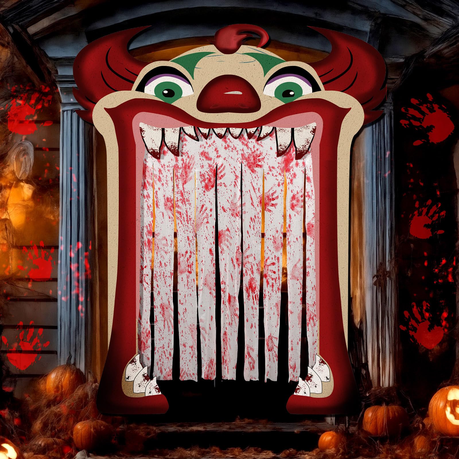 Photo 1 of 4 Pcs Halloween Clown Archway Outdoor Decorations Large Creepy Carnival Clown Door Cover Hanging Banner Decoration Scary Bloody Curtain Stand up Background for Carnival Circus Party Photo Prop Favor1054386238
X003XTM0H7
1054386238
