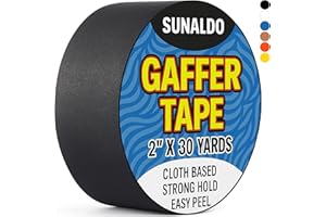 SUNALDO Gaffers Tape Strong Hold, Easy to Rip, Residue-Free Professional Grade Floor Tape for Electrical Cords, Matte Finish 
