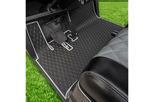 Xtreme Mats Golf Cart Floor Mat Compatible with Yamaha Drive2, Full Coverage Golf Cart Floor Liner Mat - Fits Yamaha Drive2 Models Only (2017-2023) & UMAX Rally 4x4 - Black with Grey Trim