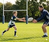 Ram Rugby Academy Training Ball Size 3 & 4 Hand Stitched 3-Ply High Grip view 4