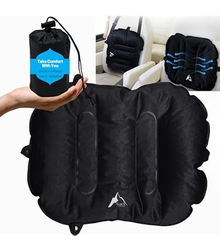 Coussin Lombaire Gonflable Avec Pompe - Pour Voiture, Bureau, Avion, Ergonomique - 2