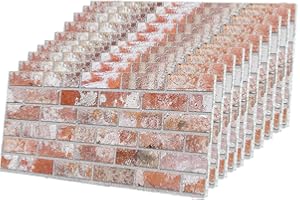 IZODEKOR 3D Wall Panels Brick Effect - Cladding, Stone Look, Styrofoam Facing for Living Room, Kitchen, Bathroom, Balcony, Bedroom, Back of Counter | Stone House (10 x Panels) - Covers 53 sq ft