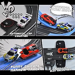 AGM MASTECH Slot Car Race Track Set with 4 Light-Up