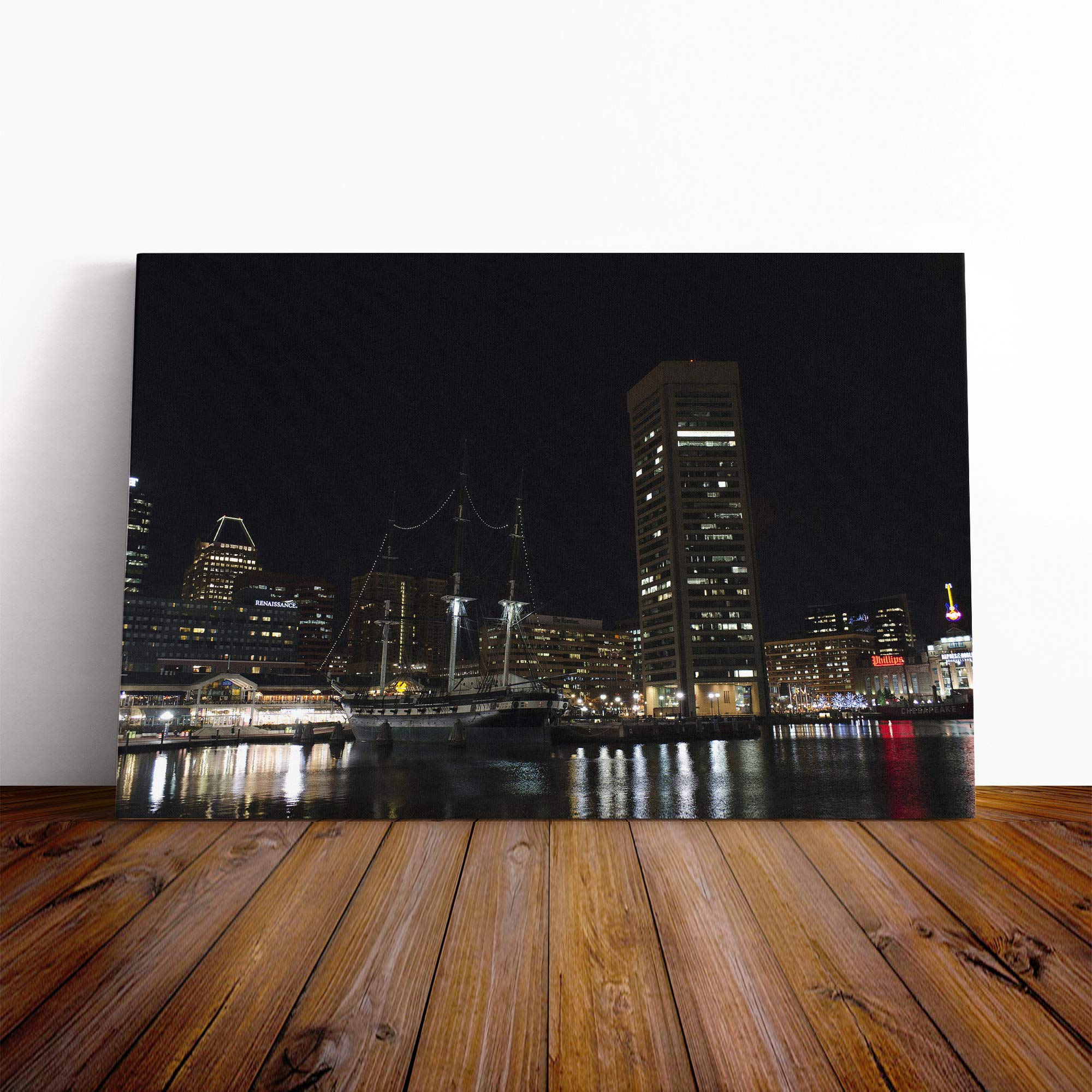 Baltimore Maryland USA Canvas Print | Gallery Wrapped 30mm Frame Wall Art | 20x14 inches | Ready to Hang | Modern Picture | Living Room Bedroom Lounge Office