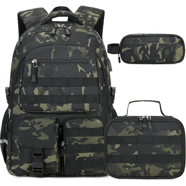 AUUXVA Custom School Backpack For Kids - Personalized Camo Laptop Backpack With Name Text