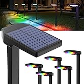 AUDERWIN 6 Pack Color Changing & Sync Smart Solar Pathway Lights, Solar Lights Outdoor Waterproof, 9 Modes (Warm White/Cool W